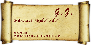 Gubacsi Győző névjegykártya